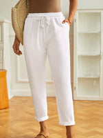Casual Plain Cotton Long Pants