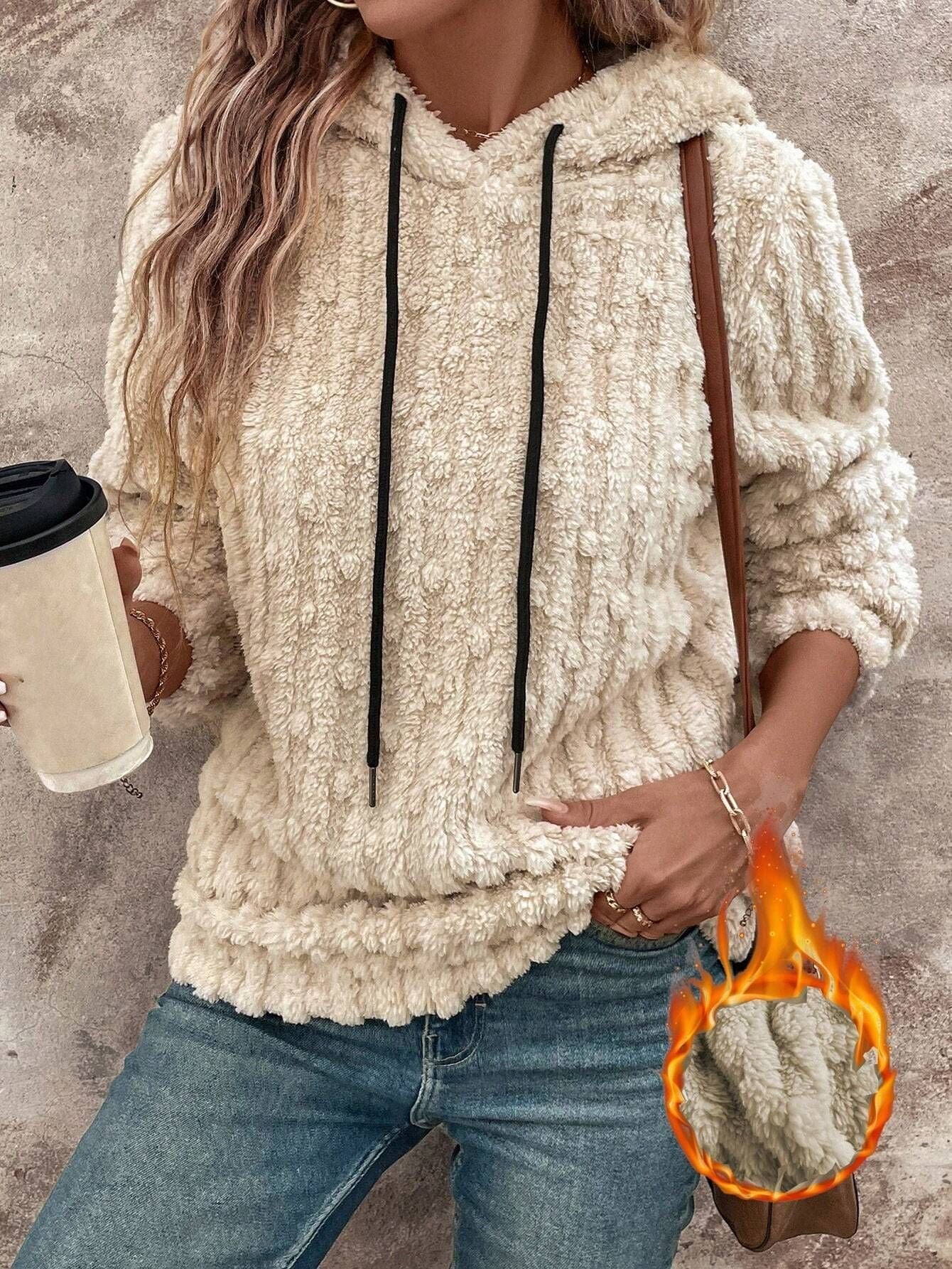 Loose Long Sleeve Hoodie Floral Casual Regular Sweatshirt