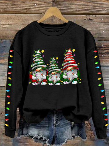 Casual Long Sleeve Crew Neck Christmas Loose Regular Sweatshirt