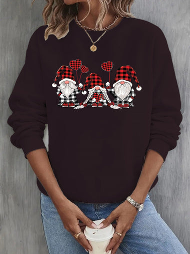 Casual Long Sleeve Crew Neck Christmas Loose Regular Sweatshirt