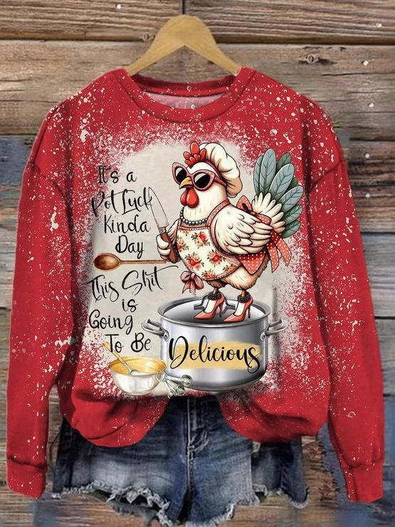 Loose Long Sleeve Crew Neck Floral Zipper Casual Regular Sweatshirt