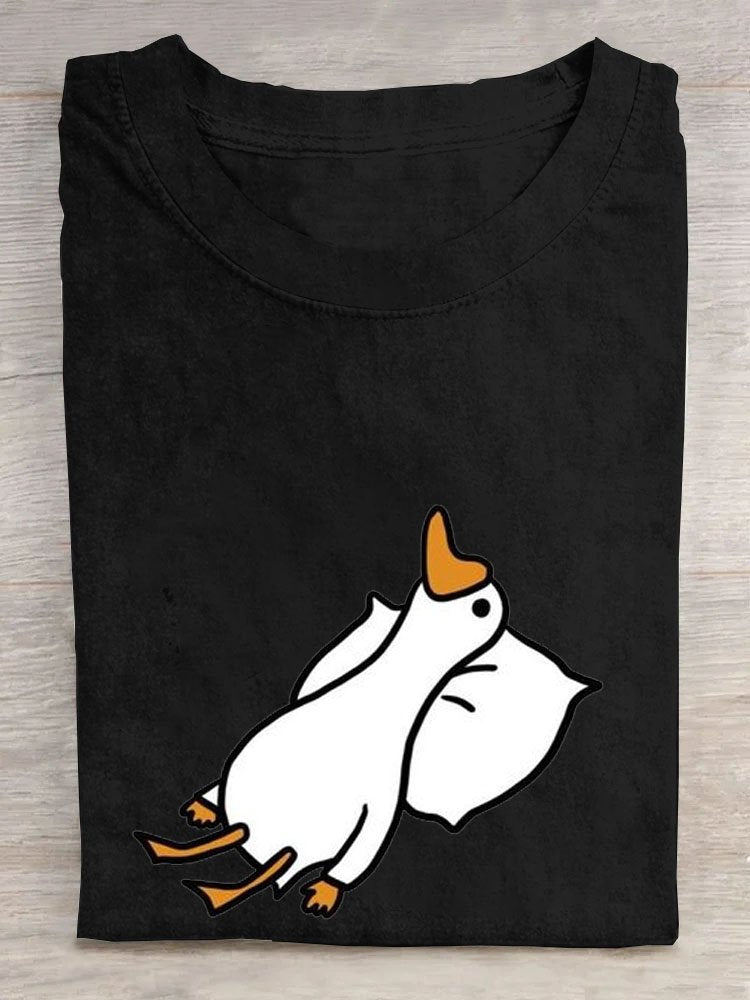 Loose Short Sleeve Crew Neck Animal Casual Regular T-Shirt
