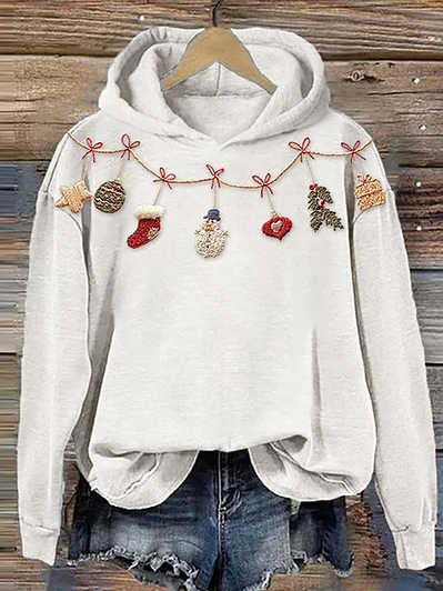 Loose Long Sleeve Hoodie Floral Casual Regular Sweatshirt