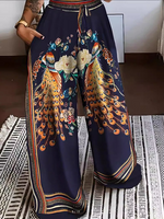 Casual Bird Loose Long Pants