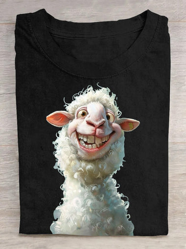Casual Short Sleeve Crew Neck Animal Loose Regular T-Shirt