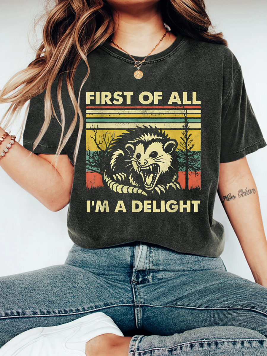 Casual Short Sleeve Crew Neck Animal Loose Regular T-Shirt