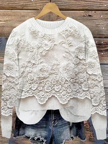 Loose Long Sleeve Crew Neck Christmas Casual Regular Sweatshirt