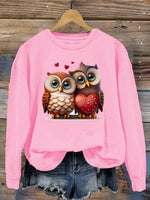 Casual Long Sleeve Crew Neck Bird Loose Regular Sweatshirt