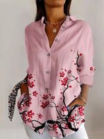 Long Sleeve Shirt Collar Geometric Casual Regular Shirt