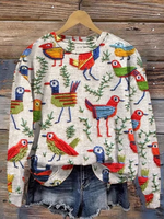 Casual Long Sleeve Crew Neck Animal Loose Regular Sweatshirt