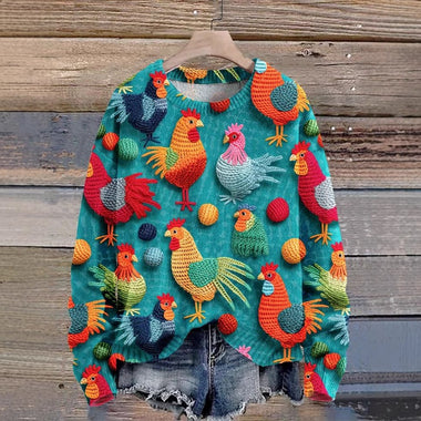 Casual Long Sleeve Crew Neck Animal Loose Regular Sweatshirt