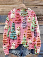 Casual Long Sleeve Crew Neck Animal Loose Regular Sweatshirt