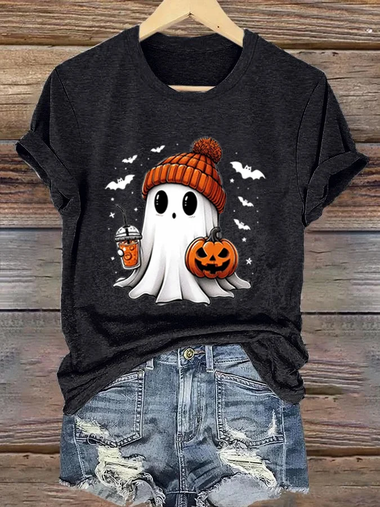 Loose Cap Sleeve Crew Neck Text Letters Simple Regular T-Shirt