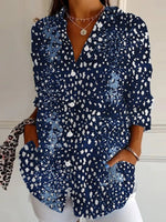 Loose Long Sleeve Shirt Collar Ethnic Casual Regular Shirt