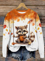 Casual Long Sleeve Crew Neck Animal Loose Regular Sweatshirt