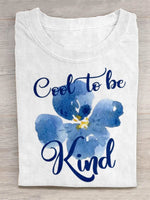Loose Short Sleeve Crew Neck Floral Casual Regular T-Shirt