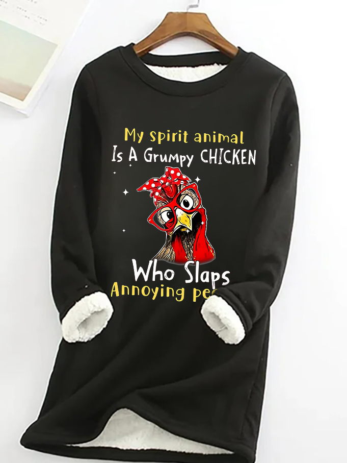 Casual Long Sleeve Crew Neck Text Letters Loose Mid-Long Sweatshirt