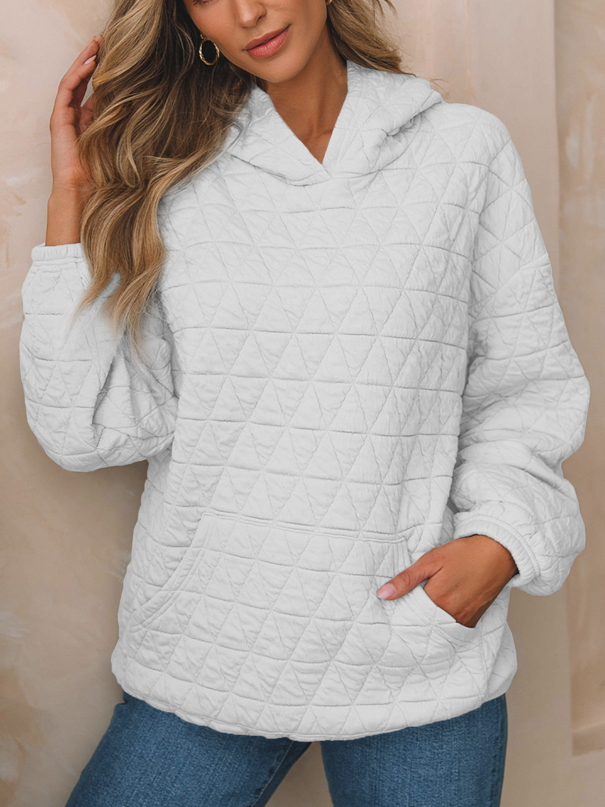 Loose Long Sleeve Hoodie Plain Casual Regular Sweatshirt