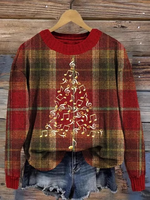 Loose Long Sleeve Crew Neck Ethnic Floral Casual Regular Sweatshirt