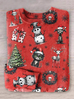 Casual Long Sleeve Crew Neck Animal Zipper Loose Regular Sweatshirt