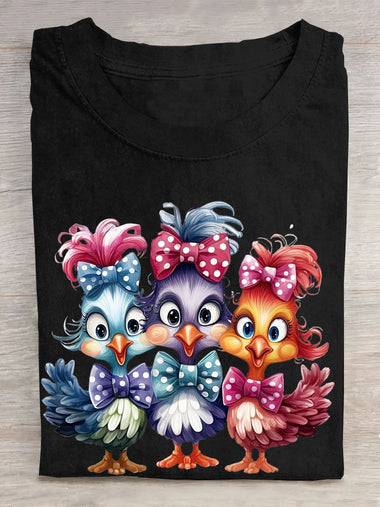 Casual Short Sleeve Crew Neck Turkey Loose Regular T-Shirt