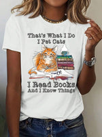 Loose Short Sleeve Crew Neck Letter Pattern Casual Regular T-Shirt