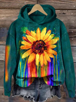Casual Long Sleeve Hoodie Floral Animal Loose Regular Sweatshirt