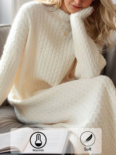 Casual Long Sleeve Crew Neck Plain Loose Maxi Dress