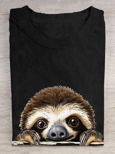 Loose Short Sleeve Crew Neck Animal Casual Regular T-Shirt