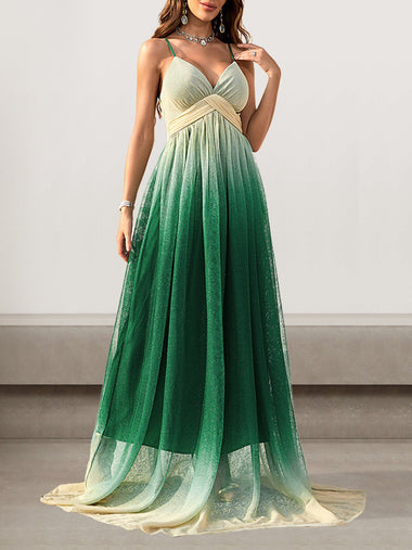 Sexy Gallus V Neck Plain Tight Maxi Dress