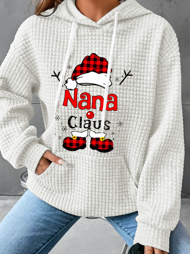 Loose Long Sleeve Hoodie Santa Claus Simple Regular Hoodie