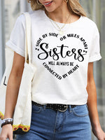 Short Sleeve Crew Neck Letter Casual Regular T-Shirt