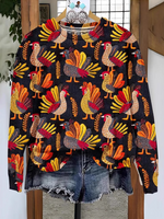 Casual Long Sleeve Crew Neck Christmas Loose Regular Sweatshirt