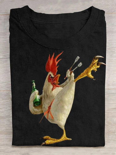 Loose Short Sleeve Crew Neck Animal Casual Regular T-Shirt