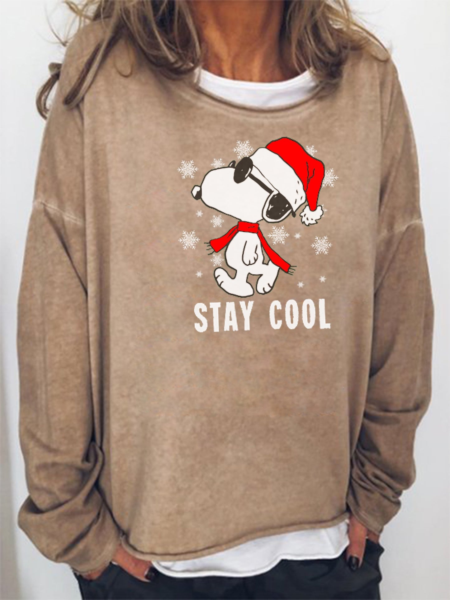 Casual Long Sleeve Crew Neck Animal Loose Sweatshirt