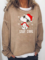 Casual Long Sleeve Crew Neck Animal Loose Sweatshirt
