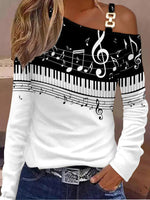 Loose Long Sleeve Asymmetrical Collar Color Block Casual Regular Blouse
