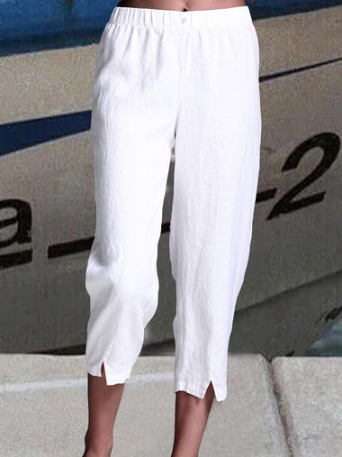Casual Plain Loose Capris Pants