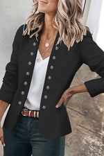 Loose Long Sleeve Plain Casual Regular Jacket