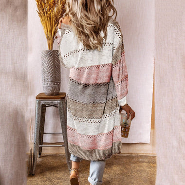 Casual Long Sleeve Striped Loose Regular Sweater