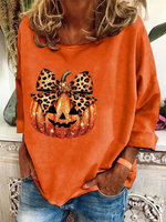 Loose Long Sleeve Crew Neck Halloween Casual Regular Sweatshirt