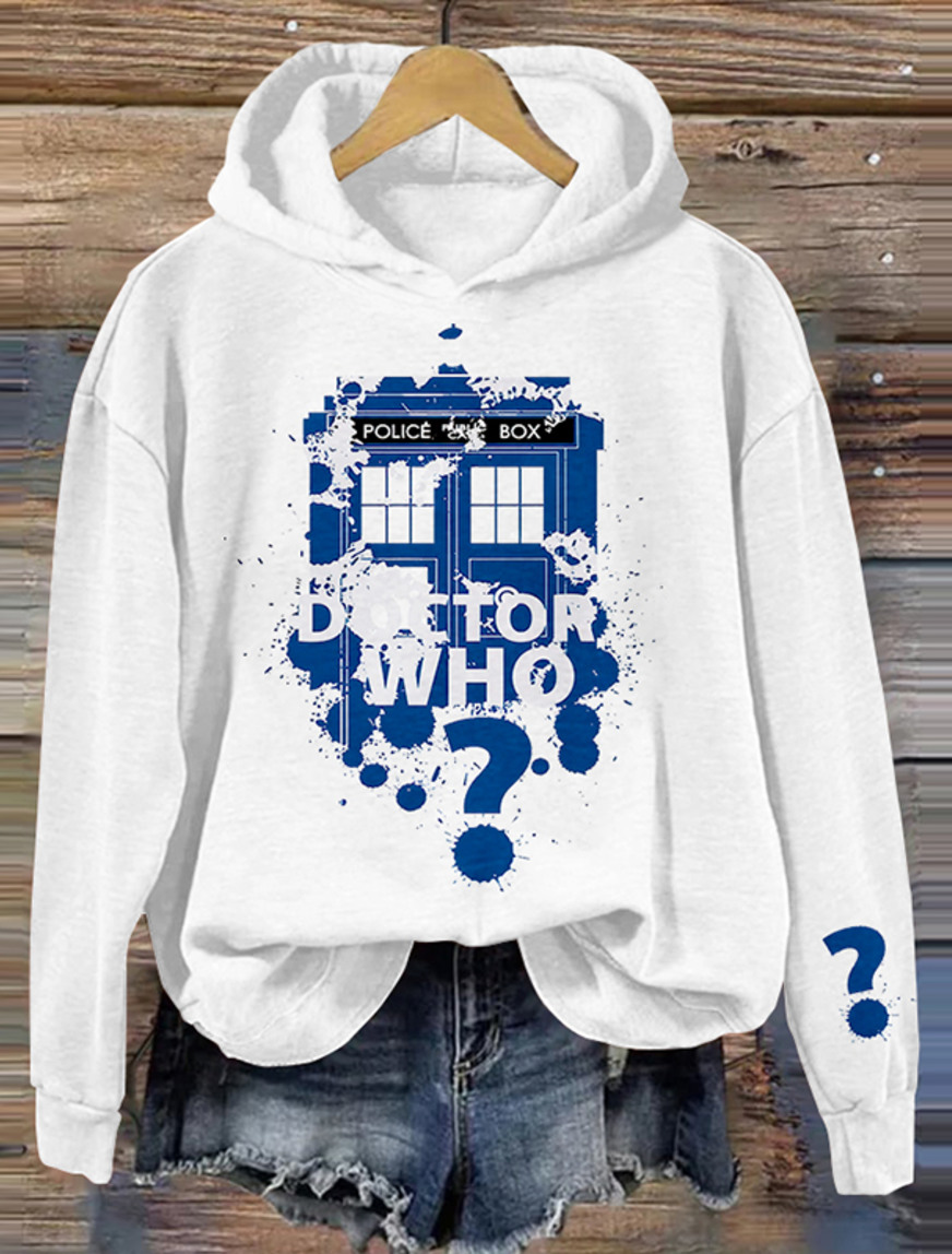 Casual Long Sleeve Hoodie Text Letters Regular Hoodie