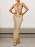 Sexy Sleeveless V Neck Plain Tight Maxi Dress