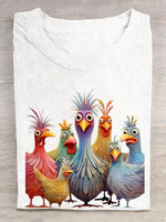 Loose Short Sleeve Crew Neck Animal Casual Regular T-Shirt