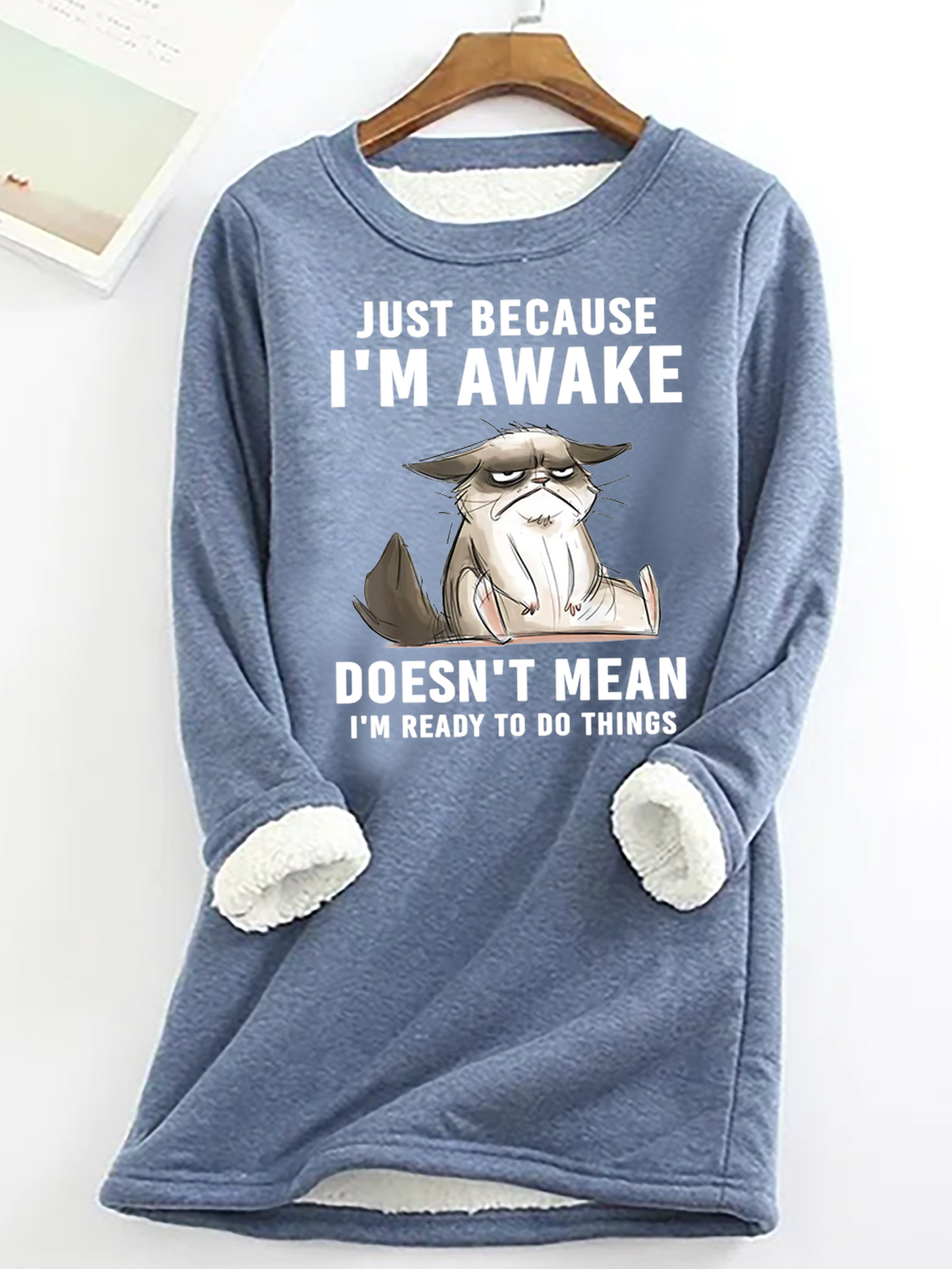 Casual Long Sleeve Crew Neck Cat Regular Sweatshirt
