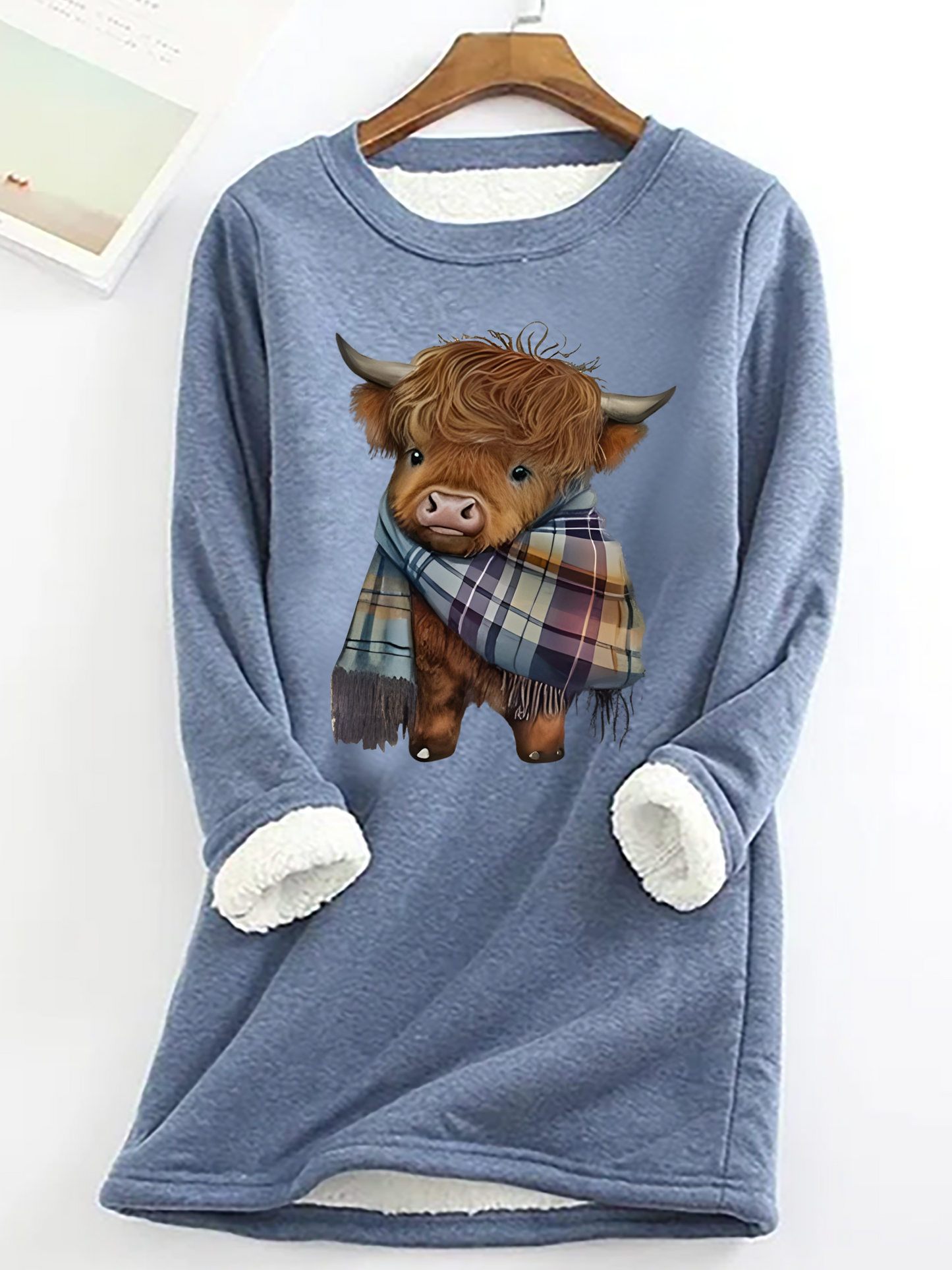 Long Sleeve Crew Neck Cattle Casual Regular Sweatshirt