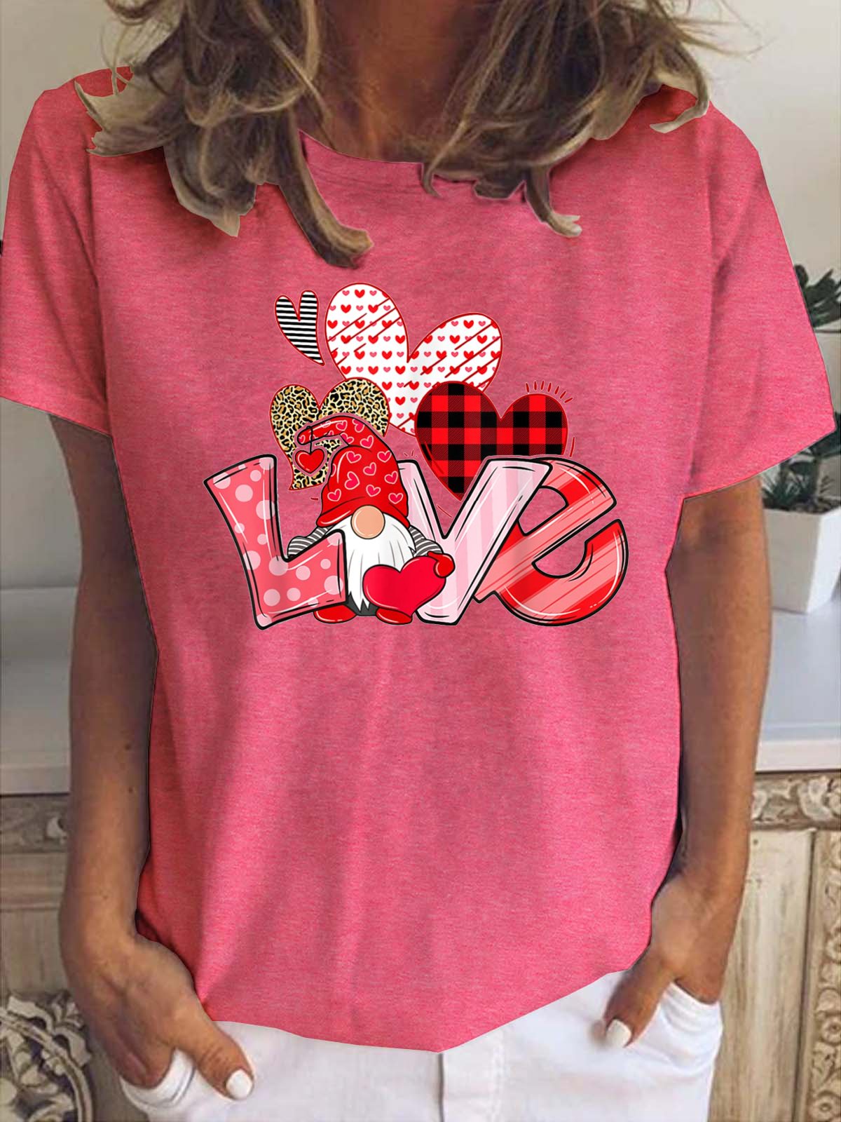 Loose Short Sleeve Crew Neck Letter Casual Regular T-Shirt