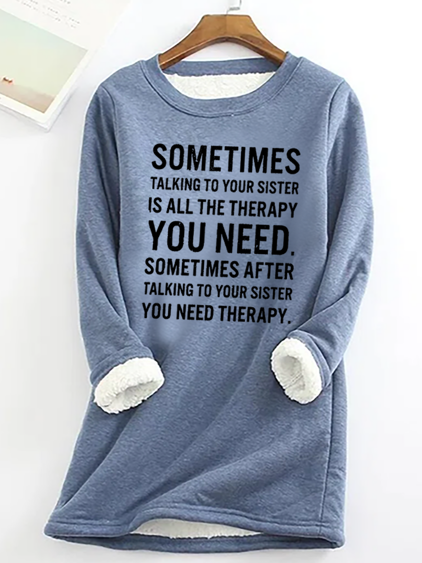 Long Sleeve Crew Neck Text Letters Casual Regular Sweatshirt