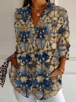 Loose Long Sleeve Shirt Collar Ethnic Casual Regular Shirt