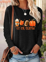 Casual Long Sleeve Crew Neck Halloween Loose Regular Blouse